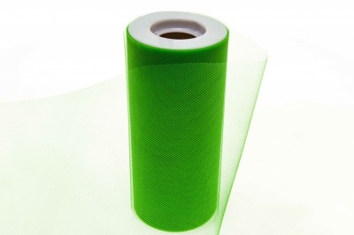 Фатин в шпульках 16-146, 10 гр/м2, шир. 15 см (в нам. 25+/-1 м), цвет зелёный - купить в Смоленске. Цена: 100.69 руб.