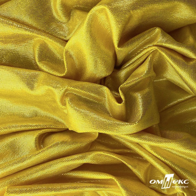Трикотажное полотно голограмма, шир.140 см, #602 -жёлтый/жёлтый - купить в Смоленске. Цена 385.88 руб.