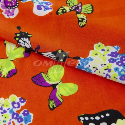 Плательная ткань "Софи" 7.1, 75 гр/м2, шир.150 см, принт бабочки - купить в Смоленске. Цена 241.49 руб.