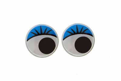Глазки для игрушек, круглые, с бегающими зрачками, 12 мм/упак.50+/-2 шт, цв. -синий - купить в Смоленске. Цена: 95.04 руб.
