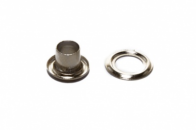 Люверсы металлические "ОмТекс", блочка/кольцо, (3 мм) - цв.никель - купить в Смоленске. Цена: 0.18 руб.