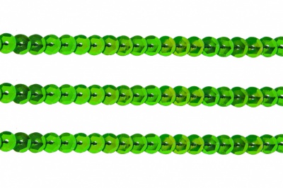 Пайетки "ОмТекс" на нитях, CREAM, 6 мм С / упак.73+/-1м, цв. 94 - зеленый - купить в Смоленске. Цена: 297.48 руб.