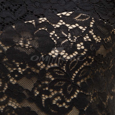 Кружевное полотно #3378, 150 гр/м2, шир.150см, цвет чёрный - купить в Смоленске. Цена 370.97 руб.