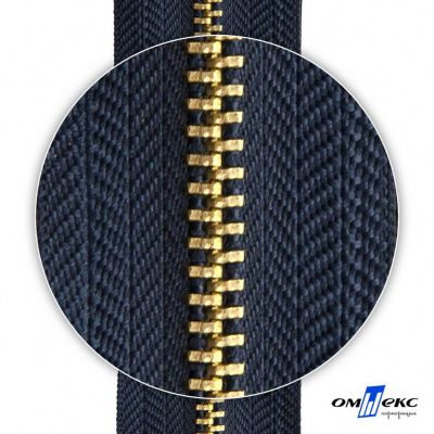 Молнии джинсовые металл т-4, 18 см латунь (YG), цв.- джинсовый синий (560) - купить в Смоленске. Цена: 21.57 руб.