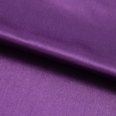 Поли креп-сатин 19-3536, 125 (+/-5) гр/м2, шир.150см, цвет фиолетовый - купить в Смоленске. Цена 155.57 руб.