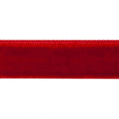 Лента бархатная нейлон, шир.12 мм, (упак. 45,7м), цв.45-красный - купить в Смоленске. Цена: 396 руб.