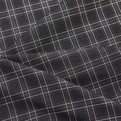 Ткань костюмная клетка 25052 2027, 198 гр/м2, шир.150см, цвет т.серый/сер/бел - купить в Смоленске. Цена 431.49 руб.