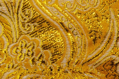 Ткань костюмная жаккард №12, 140 гр/м2, шир.150см, цвет жёлтый - купить в Смоленске. Цена 383.29 руб.