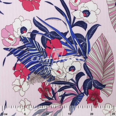 Плательная ткань "Фламенко" 18.1, 80 гр/м2, шир.150 см, принт растительный - купить в Смоленске. Цена 239.03 руб.