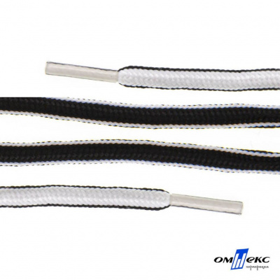 Шнурки #4-27, круглые 130 см, двухцветные (черно/белый) - купить в Смоленске. Цена: 47.04 руб.