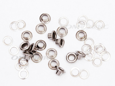 Люверсы металлические, блочка/кольцо, №3 (5 мм) упак.1000 шт- цв.никель - купить в Смоленске. Цена: 215.60 руб.