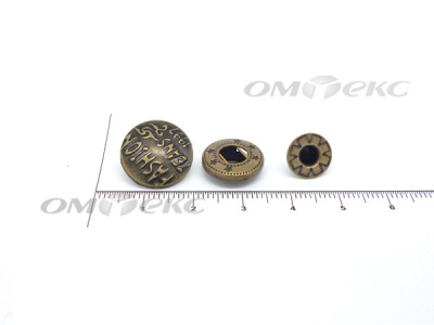 Кнопки металл 15 мм альфа антик с рис.№3  - купить в Смоленске. Цена: 2.90 руб.