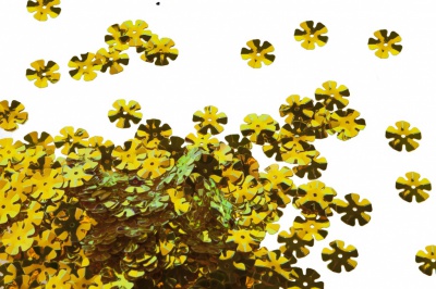 Пайетки "ОмТекс" россыпью,DOUBLE SIDED GOLD,цветок 14 мм/упак.50 гр, цв. 0460-золото - купить в Смоленске. Цена: 80.93 руб.