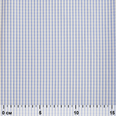 Ткань сорочечная Клетка Виши, 115 г/м2, 58% пэ,42% хл, шир.150 см, цв.2-голубой, (арт.111) - купить в Смоленске. Цена 306.69 руб.