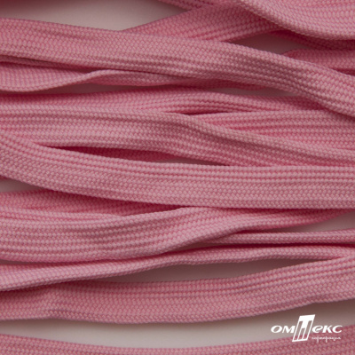 Шнур плетеный (плоский) d-12 мм, (уп.90+/-1м), 100% полиэстер, цв.256 - розовый - купить в Смоленске. Цена: 8.71 руб.