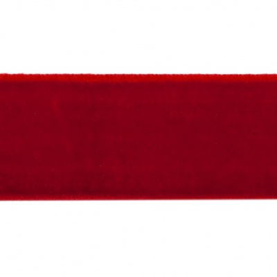 Лента бархатная нейлон, шир.25 мм, (упак. 45,7м), цв.45-красный - купить в Смоленске. Цена: 981.09 руб.