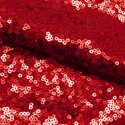 Сетка с пайетками №8, 188 гр/м2, шир.140см, цвет красный - купить в Смоленске. Цена 433.60 руб.