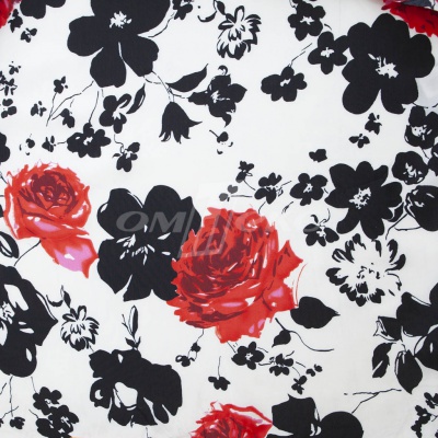 Плательная ткань "Фламенко" 22.1, 80 гр/м2, шир.150 см, принт растительный - купить в Смоленске. Цена 239.03 руб.