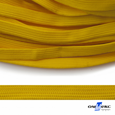 Шнур плетеный (плоский) d-12 мм, (уп.90+/-1м), 100% полиэстер, цв.269 - жёлтый - купить в Смоленске. Цена: 8.62 руб.
