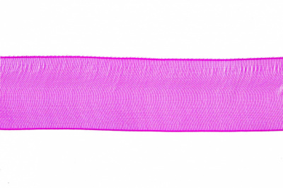 Лента органза 1015, шир. 10 мм/уп. 22,8+/-0,5 м, цвет ярк.розовый - купить в Смоленске. Цена: 38.39 руб.