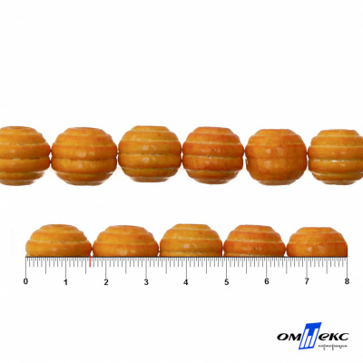 0309-Бусины деревянные "ОмТекс", 16 мм, упак.50+/-3шт, цв.003-оранжевый - купить в Смоленске. Цена: 62.22 руб.