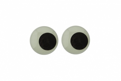Глазки для игрушек, круглые, с бегающими зрачками, 15 мм/упак.50+/-2 шт, цв. -черно-белые - купить в Смоленске. Цена: 46.92 руб.