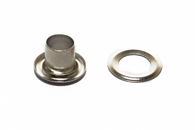 Люверсы металлические "ОмТекс", блочка/кольцо, (4 мм) - цв.никель - купить в Смоленске. Цена: 0.24 руб.