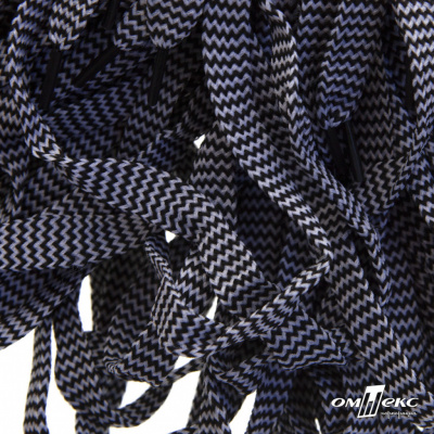 Шнурки #107-07, плоские 130 см, двухцветные цв.серый/чёрный - купить в Смоленске. Цена: 23.03 руб.