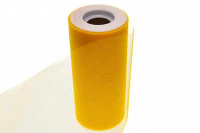 Фатин в шпульках 16-72, 10 гр/м2, шир. 15 см (в нам. 25+/-1 м), цвет жёлтый - купить в Смоленске. Цена: 100.69 руб.