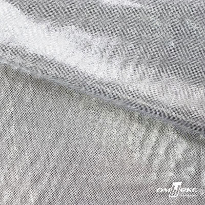 Трикотажное полотно голограмма, шир.140 см, #602 -белый/серебро - купить в Смоленске. Цена 385.88 руб.