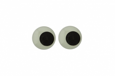 Глазки для игрушек, круглые, с бегающими зрачками, 8 мм/упак.100+/-2 шт, цв. -черно-белые - купить в Смоленске. Цена: 28.86 руб.