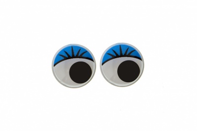 Глазки для игрушек, круглые, с бегающими зрачками, 8 мм/упак.50+/-2 шт, цв. -синий - купить в Смоленске. Цена: 59.66 руб.