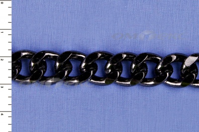Цепь металл декоративная №9 (13,5*16,5) черная (10+/-1 м)  - купить в Смоленске. Цена: 808.92 руб.