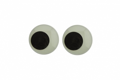 Глазки для игрушек, круглые, с бегающими зрачками, 18 мм/упак.50+/-2 шт, цв. -черно-белые - купить в Смоленске. Цена: 41.81 руб.