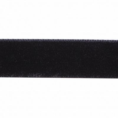 Лента бархатная нейлон, шир.12 мм, (упак. 45,7м), цв.03-черный - купить в Смоленске. Цена: 448.27 руб.