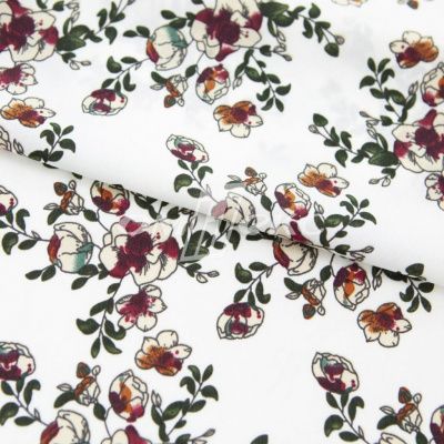 Плательная ткань "Фламенко" 23.1, 80 гр/м2, шир.150 см, принт растительный - купить в Смоленске. Цена 264.56 руб.