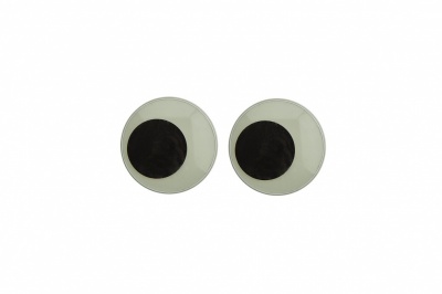 Глазки для игрушек, круглые, с ресничками, 10 мм/упак.50+/-2 шт, цв. -черно-белые - купить в Смоленске. Цена: 21.24 руб.
