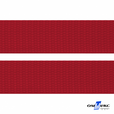 Красный- цв.171-Текстильная лента-стропа 550 гр/м2 ,100% пэ шир.30 мм (боб.50+/-1 м) - купить в Смоленске. Цена: 475.36 руб.
