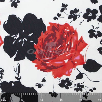 Плательная ткань "Фламенко" 22.1, 80 гр/м2, шир.150 см, принт растительный - купить в Смоленске. Цена 239.03 руб.