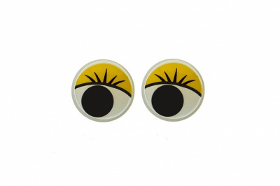 Глазки для игрушек, круглые, с бегающими зрачками, 8 мм/упак.50+/-2 шт, цв. -желтый - купить в Смоленске. Цена: 59.05 руб.