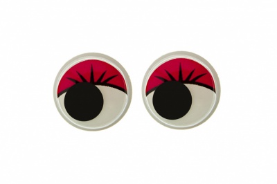 Глазки для игрушек, круглые, с бегающими зрачками, 12 мм/упак.50+/-2 шт, цв. -красный - купить в Смоленске. Цена: 95.04 руб.