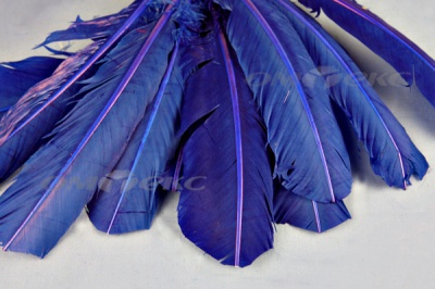 Декоративный Пучок из перьев, перо 23см/синий - купить в Смоленске. Цена: 12.34 руб.