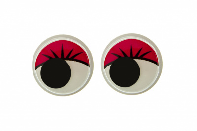 Глазки для игрушек, круглые, с бегающими зрачками, 15 мм/упак.50+/-2 шт, цв. -красный - купить в Смоленске. Цена: 113.01 руб.