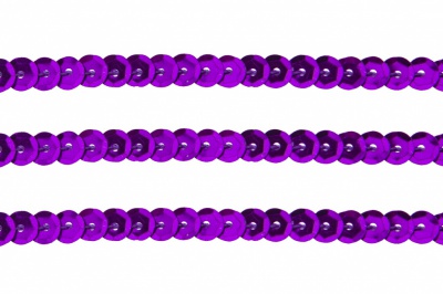 Пайетки "ОмТекс" на нитях, SILVER-BASE, 6 мм С / упак.73+/-1м, цв. 12 - фиолет - купить в Смоленске. Цена: 300.55 руб.